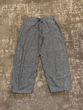 Abercrombie & Fitch Black and White Gingham Wide Leg Pants